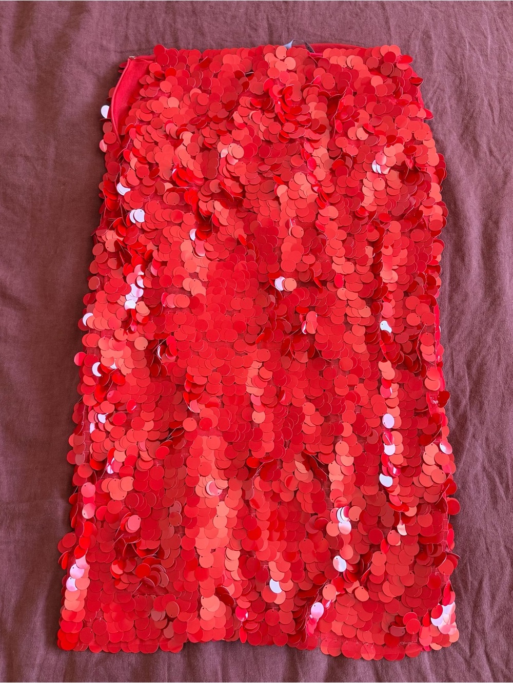 Lioness Night Rider Red Sequin Midi Skirt - Picture 4 of 4